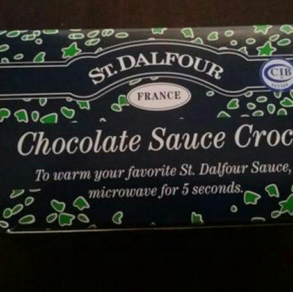 St. Dalfour Chocolate Sauce Crock BRAND NEW - Picture 2 of 7